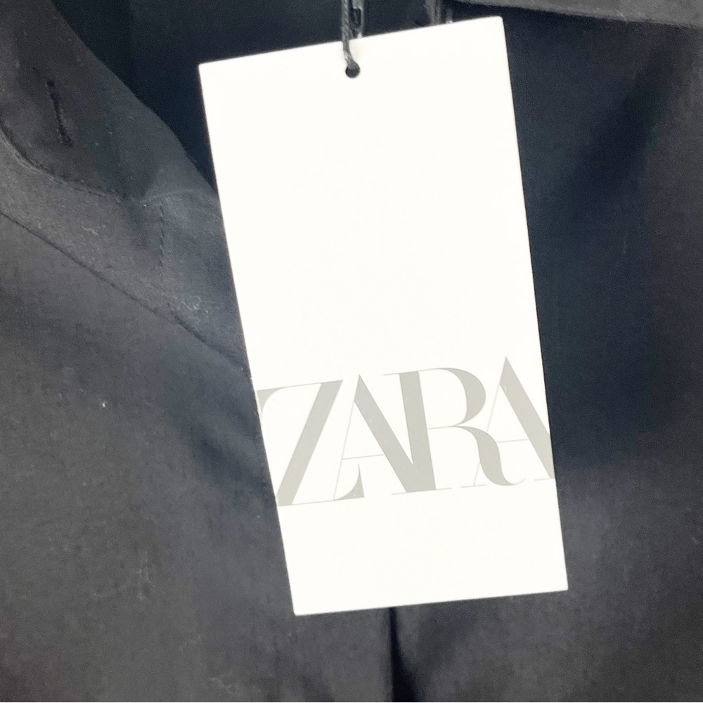 ZARA Black Sheer Long Puffy Sleeves Button Blouse Medium Boho Academia Grunge - Picture 4 of 9